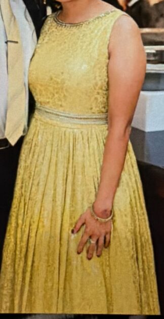 Indowestern Yellow Sequin Gown