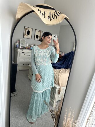 Pretty Pearls Pastel Blue Sharara