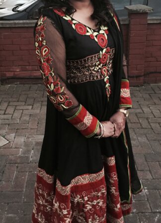 Black and Red Anarkali Dress