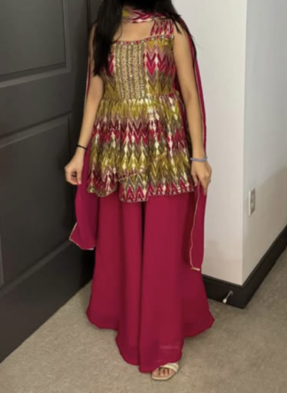 Fuchsia Pink Sharara