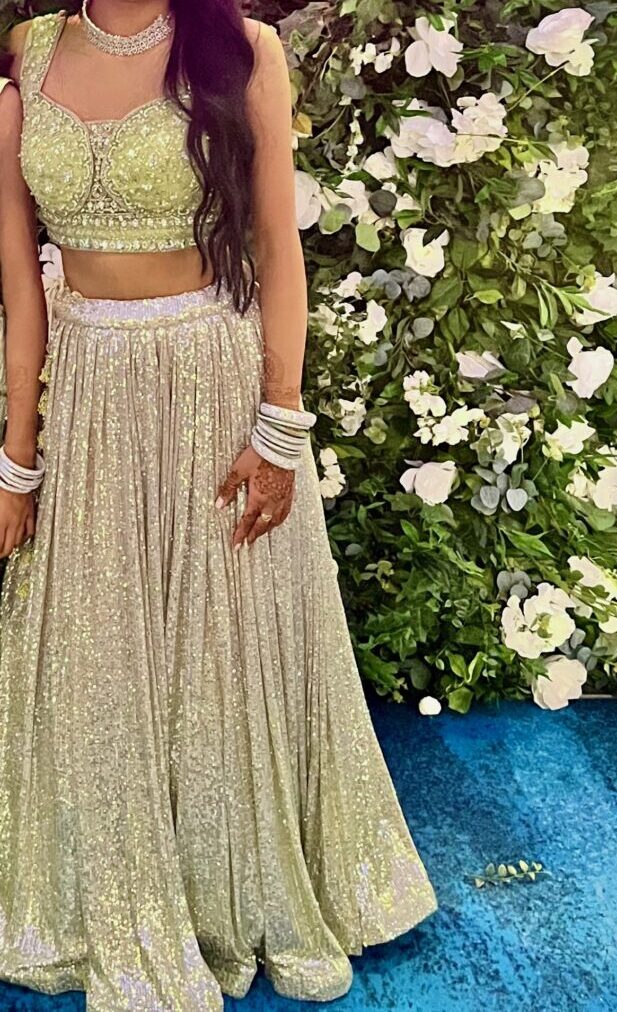 Prima Designer (Ahmedabad) pastel green lehenga reception set