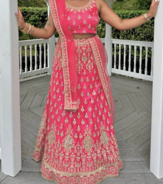 Rani Pink Embroidered Lehenga Set