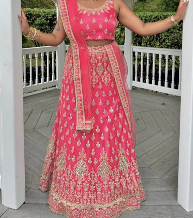 Rani Pink Embroidered Lehenga Set