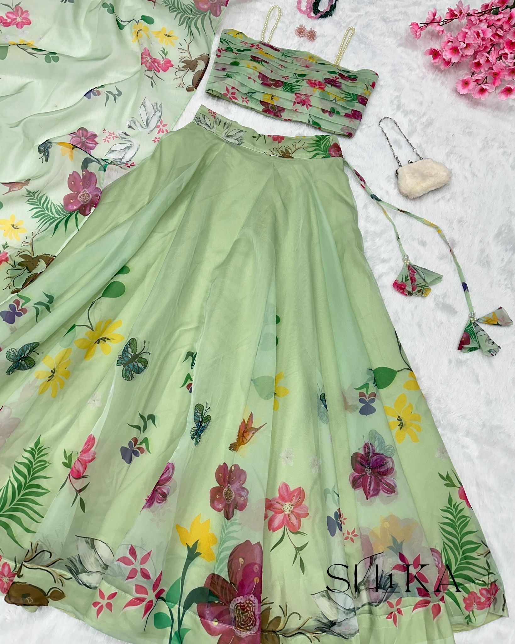 Lichen Floral Lehenga - Image 5