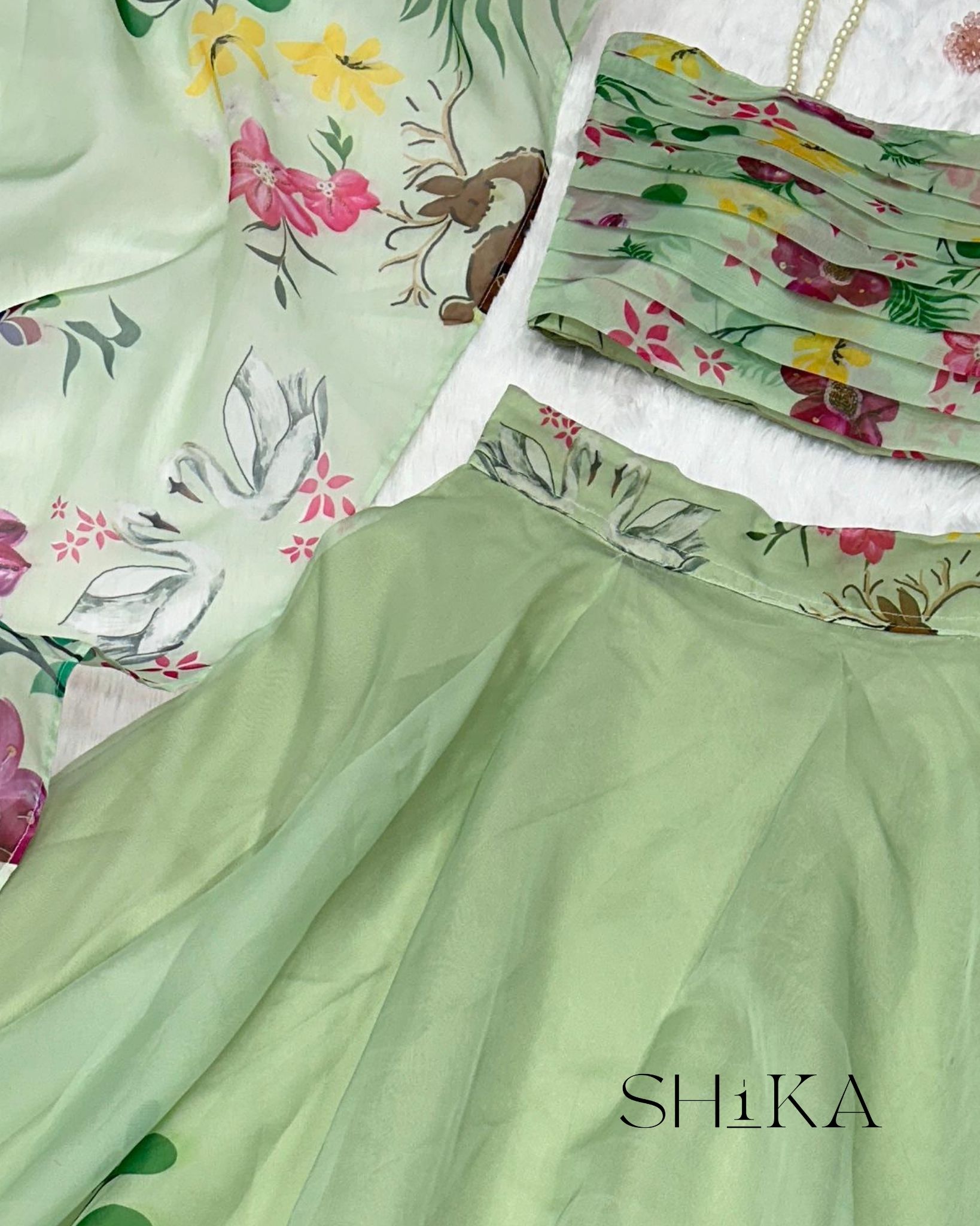 Lichen Floral Lehenga - Image 4