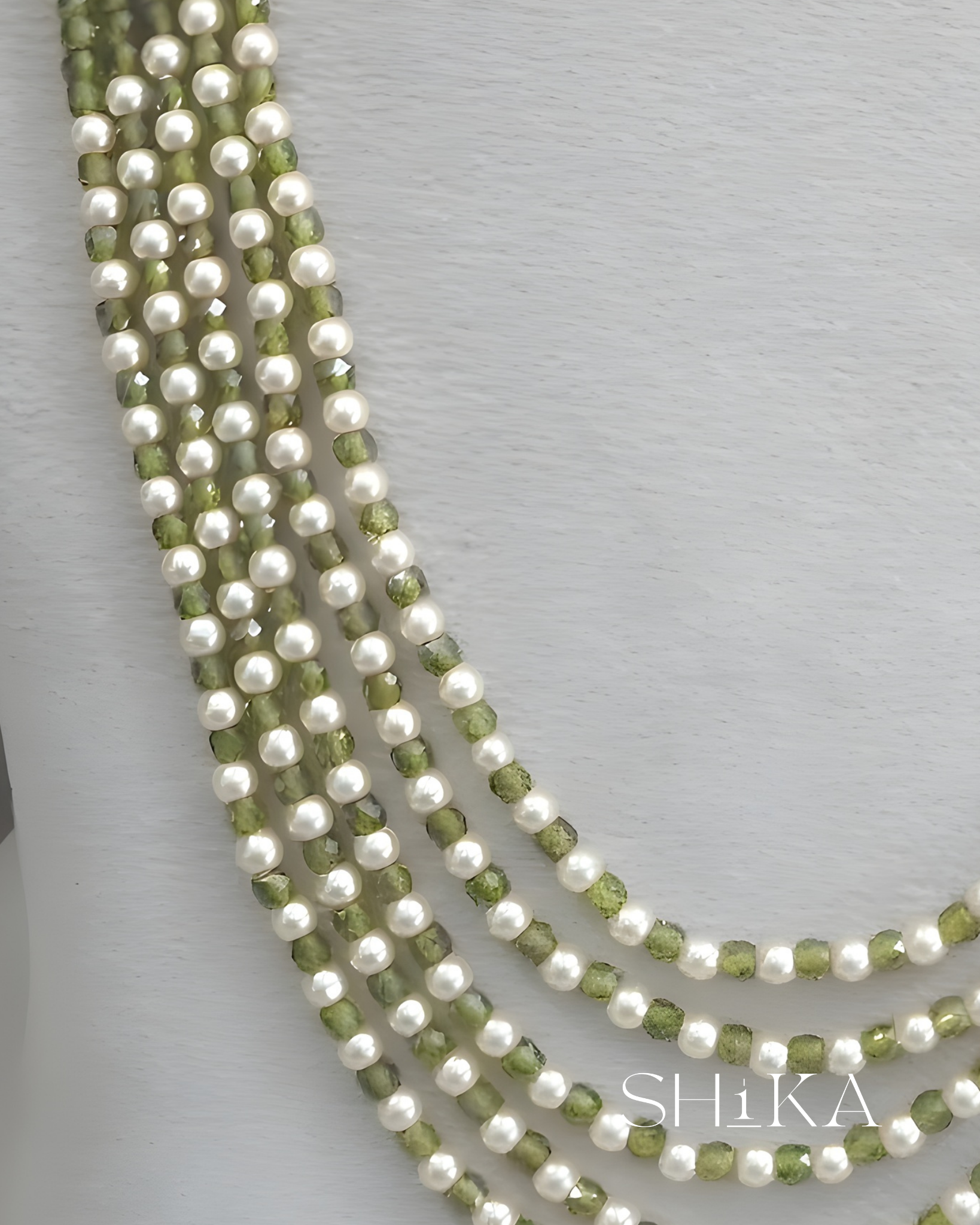 CZ and Mala Bead Necklace - Image 3