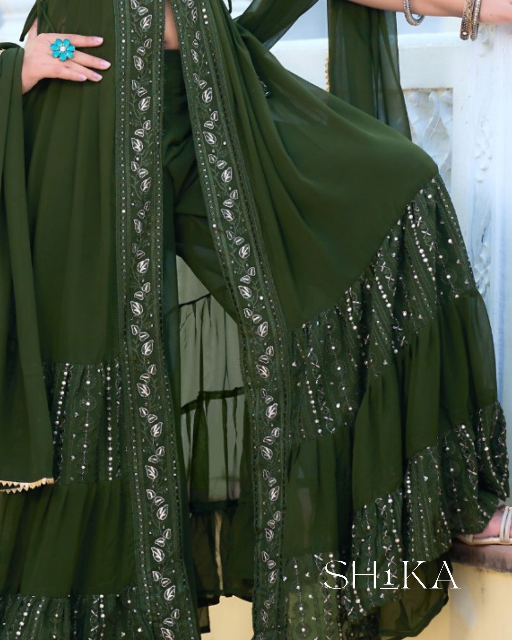 Emerald Jewel Anarkali - Image 5