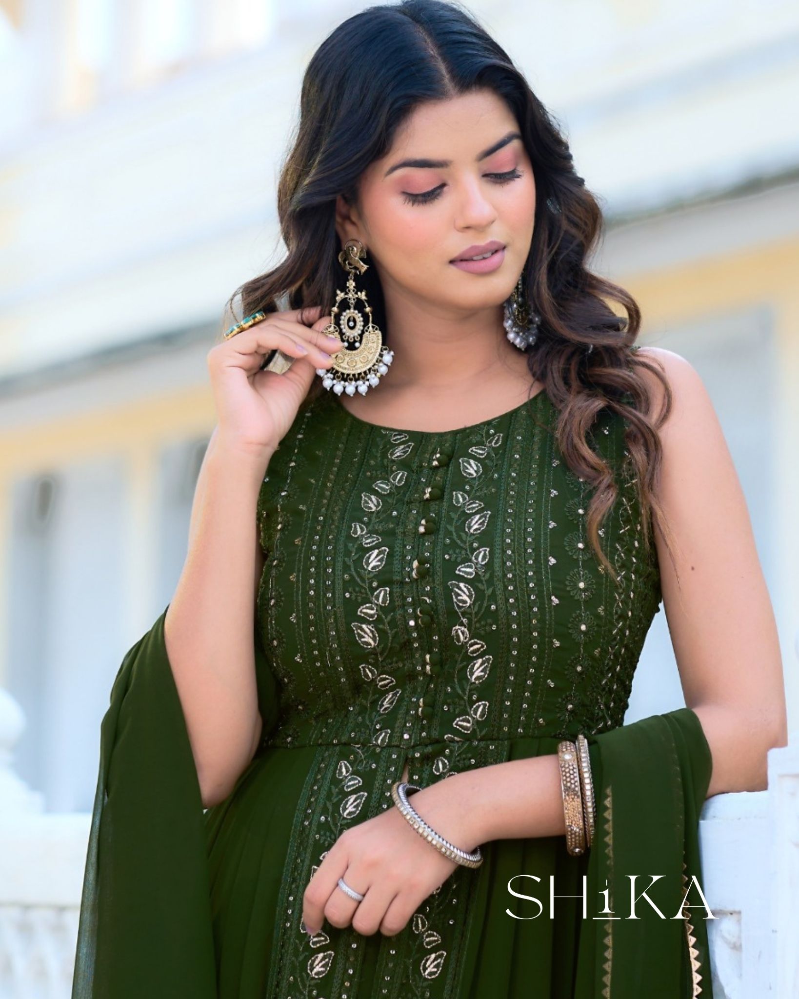 Emerald Jewel Anarkali - Image 4