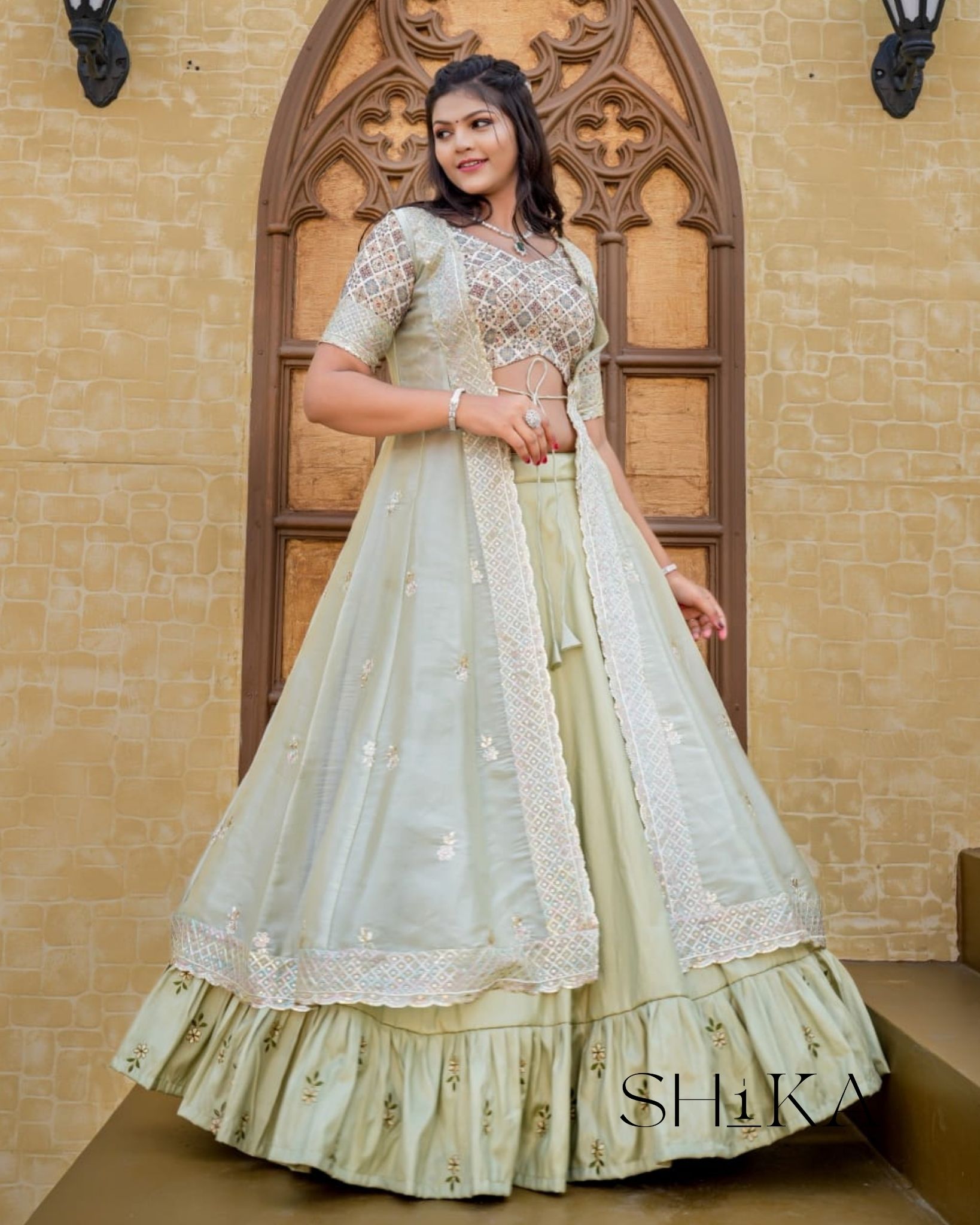 Frozen Orchid Lehenga