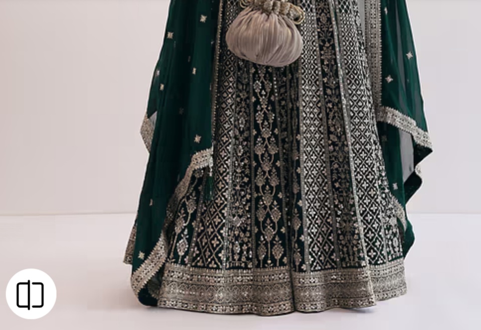 Kalki Green Embroidered Anarkali - Image 6