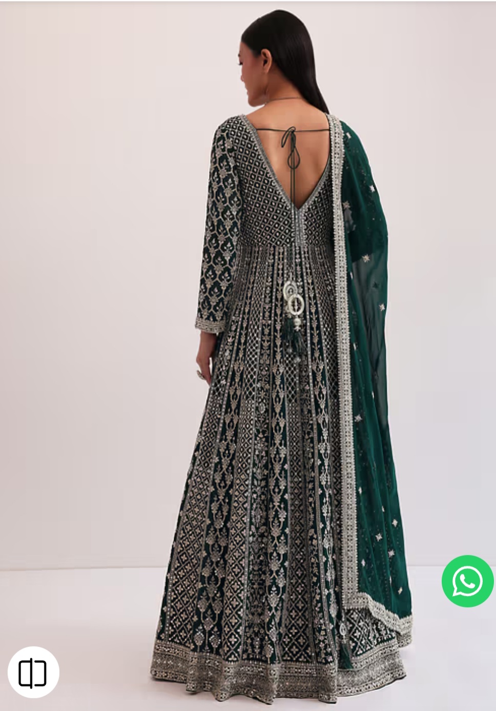 Kalki Green Embroidered Anarkali - Image 3
