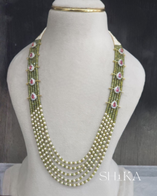 CZ and Mala Bead Necklace