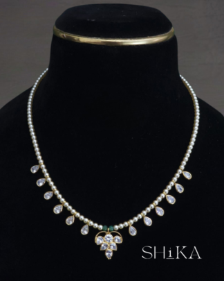 Swarovski and Peal Chain Necklace
