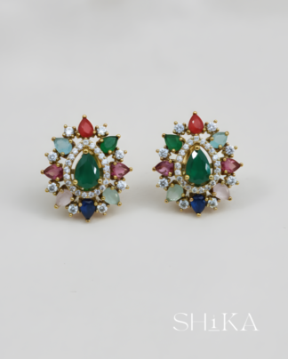 Navratna Stud Earrings