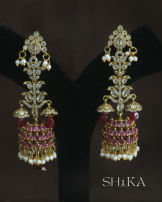 Grand Kempu Jhumka Earrings