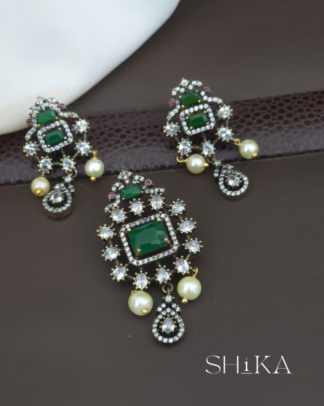 Victorian Moissanite Pendant Set