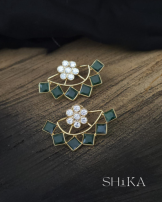 Diamond and Stone Earring/Cuff