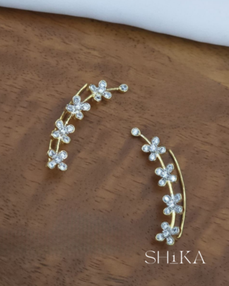 Diamond Floral Ear Cuff