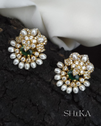 Pearl Halo Stud Earrings