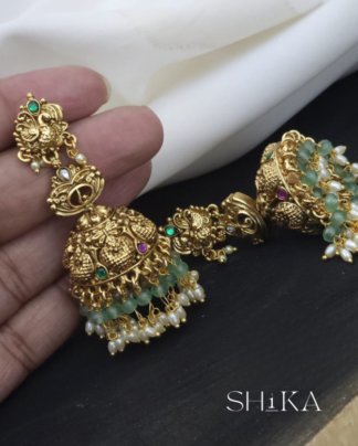 Bead and Pearl Nakshi Butta Earrings