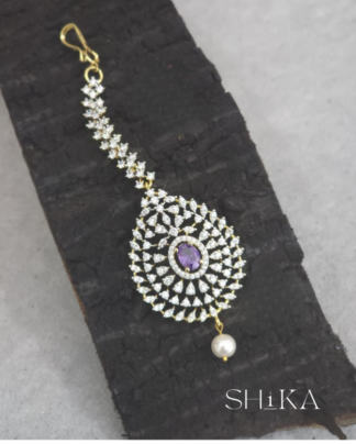 GJ Oval Stone Tika - Purple