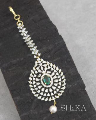 GJ Oval Stone Tika - Green