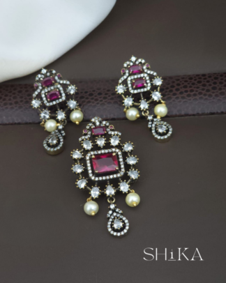 Victorian Moissanite Pendant Set