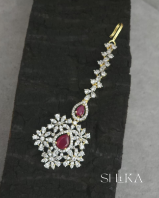 GJ Tear Drop Stone Tika - Red