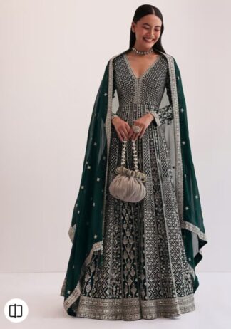 Kalki Green Embroidered Anarkali