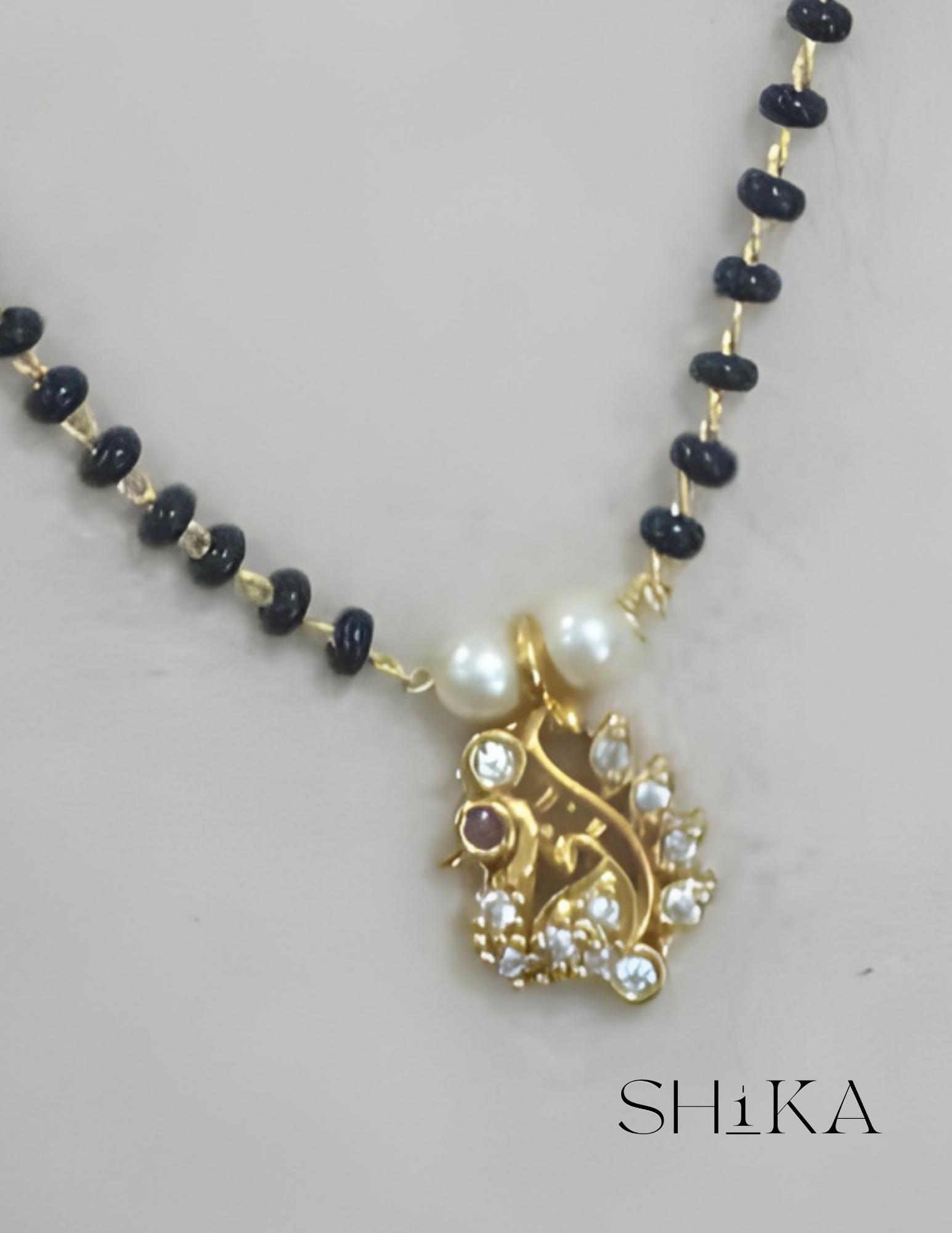 3 Pendant Nalla Pusalu Necklace - Image 2