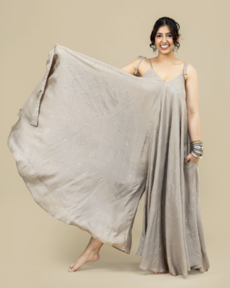 MIRROR MIRROR taupe wide-leg jumpsuit