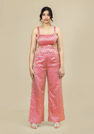 GULABI banarasi tie-back jumpsuit