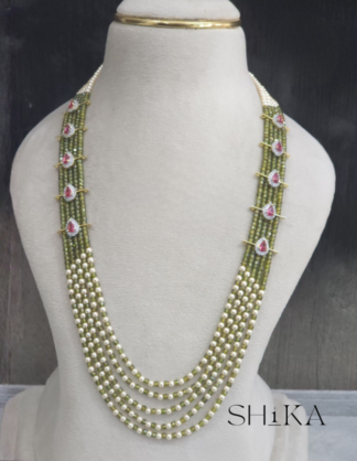 CZ and Mala Bead Necklace